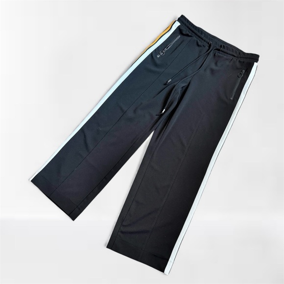 Boom Boom Jeans Pants - Boom Boom Jeans Track Pants Size L - Black w/ White & Gold Stripes